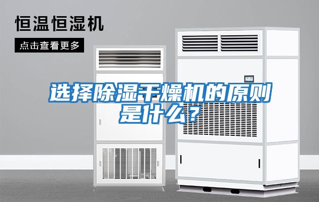 選擇除濕干燥機的原則是什么?
